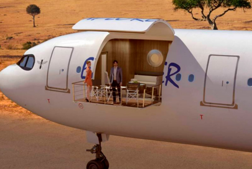 Este avión con terraza te permitirá tomar el sol en los aeropuertos